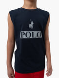 Polo Boys Connor Printed Vest In Navy