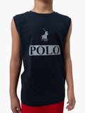 Polo Boys Connor Printed Vest In Navy