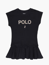 Polo Girls Emily Short Sleevee Embroidered Dress In Black