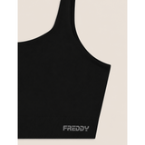 Freddy Ladies Knitted Seamless Sports Top In Black