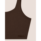 Freddy Womens Knitted Seamless Sports Top In Brown