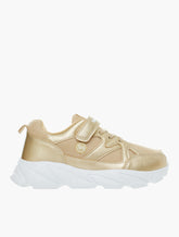 Bubblegummers Girls Dash Sneakers In Gold/Beige