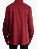 Polo Mens Sateen Shirt In Burgundy