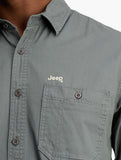 Jeep Mens Long Sleeve Work Shirt In Grey