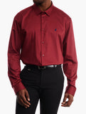 Polo Mens Sateen Shirt In Burgundy