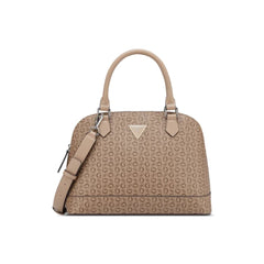 Guess Womens Jenai Dome Satchel Handbag In Walnut
