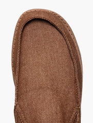 Hush Puppies Mens Sanu Brown Washed Material Shoe