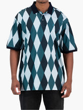 Polo Mens Tonal Argyle Printed Golfer In Petrol