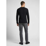 Ben Sherman Heneley Long Sleeve Waffle Knit Sweatshirt In Black