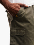 Jeep Mens Hurricane Elasticated Cargo Shorts In Olive