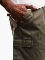 Jeep Mens Hurricane Elasticated Cargo Shorts In Olive