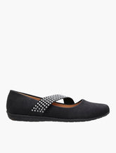 Hush Puppies Ladies Soft Dominga Slid On Flat Shoes In Black