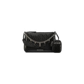 Guess Womens Fiora Mini Top Zip Handbag In Black