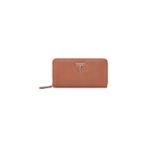 Guess Womens Viviette Medium Zip Around Purse In Cognac