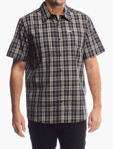 Jeep Mens Yarndye Check Shirt In Multi Black