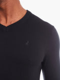 Polo Mens Long Sleeve Essential V Neck Knitwear In Black