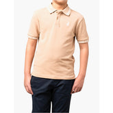 Polo Boys Owen Jacquard Short Sleeve Golfer In Taupe