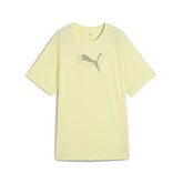 Puma Womens Evostripe Relaxed Graphic T-Shirt In Gold Moon