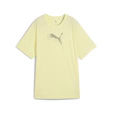 Puma Womens Evostripe Relaxed Graphic T-Shirt In Gold Moon