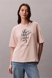 Calvin Klein Womens Seasonal Graphic Oversized T-Shirt In Beige