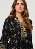 Stella Morgan Printed Knee Length Dress In Black
