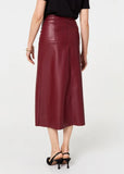Izabel London Womens High Waisted Faux Leather Skirt In Red