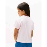 Tommy Hilfiger Girls Satin Applique T-Shirt In Baby Pink