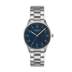 Obaku Denmark Falke Denim-Silver Watch For Men