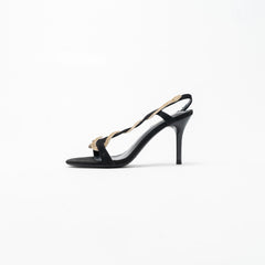 La Her Qxg-17 Ladies Evening Shoe Black/Gold