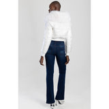 Sissyboy Womens Puffer Jacket With Fur Collar In White