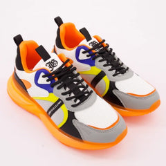 John Galliano Mens Microfibre Sneakers In Orange