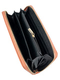 Jo Borkett Purse Program Large Zip Around Tan Purse