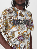 Just Cavalli Mens R Print Iconic T-Shirt In White Multi