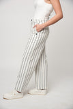 Polo Womens Sarah Striped Wide Leg Chino Pants In Off White