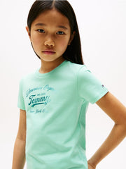Tommy Hilfiger Girls Tommy Script T-Shirt In Mint