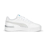 Puma Girls Carina 2.0 Mermaid PS Sneakers In White/Hero Blue/Silver