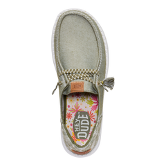 Hey Dude Womens Wendy Floral Funk Shoes In Olive