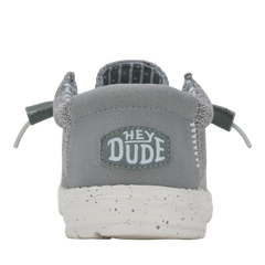Hey Dude Mens Wally Grey Stretch Mesh Shoes