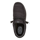 Hey Dude Mens Wally Black Stretch Mesh Shoes