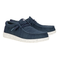 Hey Dude Mens Wally Navy Stretch Mesh Shoes