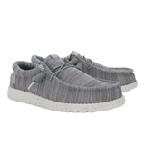 Hey Dude Mens Wally Grey Stretch Mesh Shoes