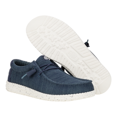 Hey Dude Mens Wally Navy Stretch Mesh Shoes