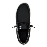 Hey Dude Mens Wally Black And White Stretch Mesh Shoes