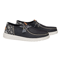 Hey Dude Womens Wendy Funk Floral Shoes In Black