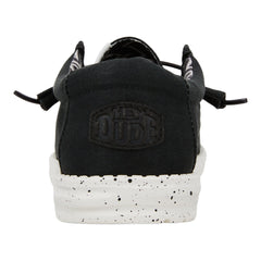 Hey Dude Mens Wally Black And White Stretch Mesh Shoes