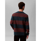 Calvin Klein Mens Sueded Stripe Pocket Long Sleeve T-Shirt In Multi