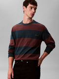 Calvin Klein Mens Sueded Stripe Pocket Long Sleeve T-Shirt In Multi