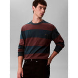 Calvin Klein Mens Sueded Stripe Pocket Long Sleeve T-Shirt In Multi