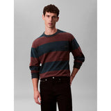 Calvin Klein Mens Sueded Stripe Pocket Long Sleeve T-Shirt In Multi