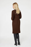 Izabel London Womens Embellished High Neck Knit Dress In Chocolate